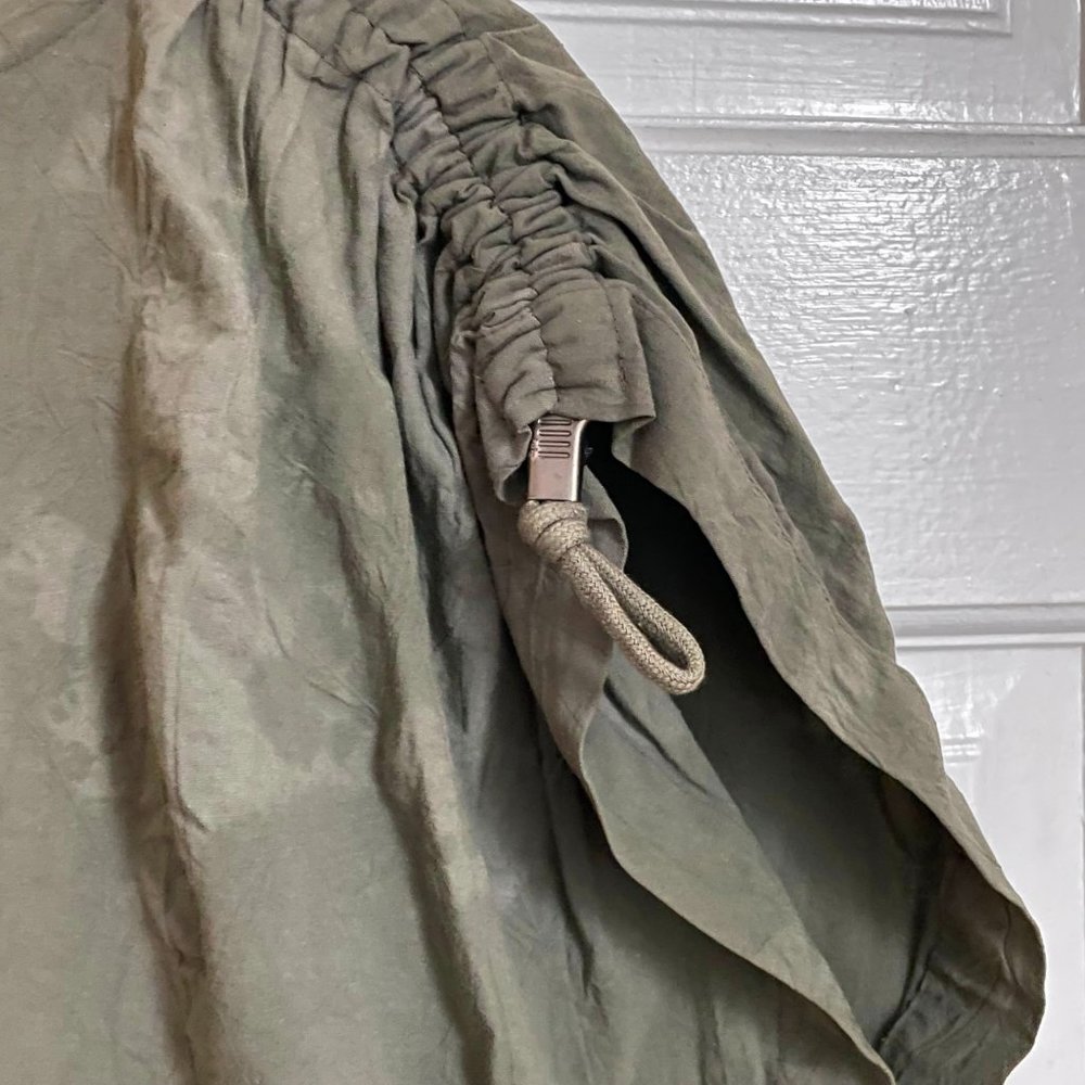 Issey Miyake Set Pants & Top Size 9 M L Green Dye Drawstring Ruching Vintage 90s - Picture 4 of 12